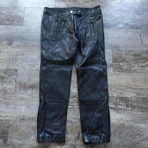 Belstaff quilted leather moto‎ pants women's small size 4/ Italy 40